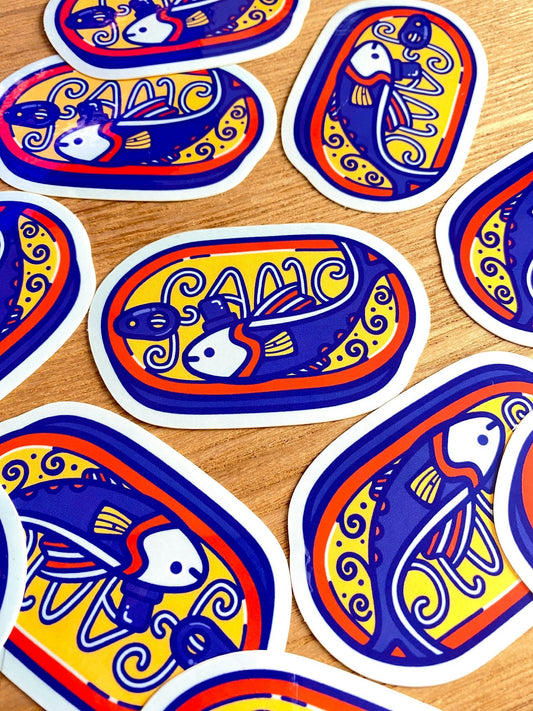 Fancy Fish Sticker | Sardine Sticker | Tinned Fish Sticker | Silly Fish Sticker | Canned Fish Sticker | Laptop Sticker | Vinyl Sticker