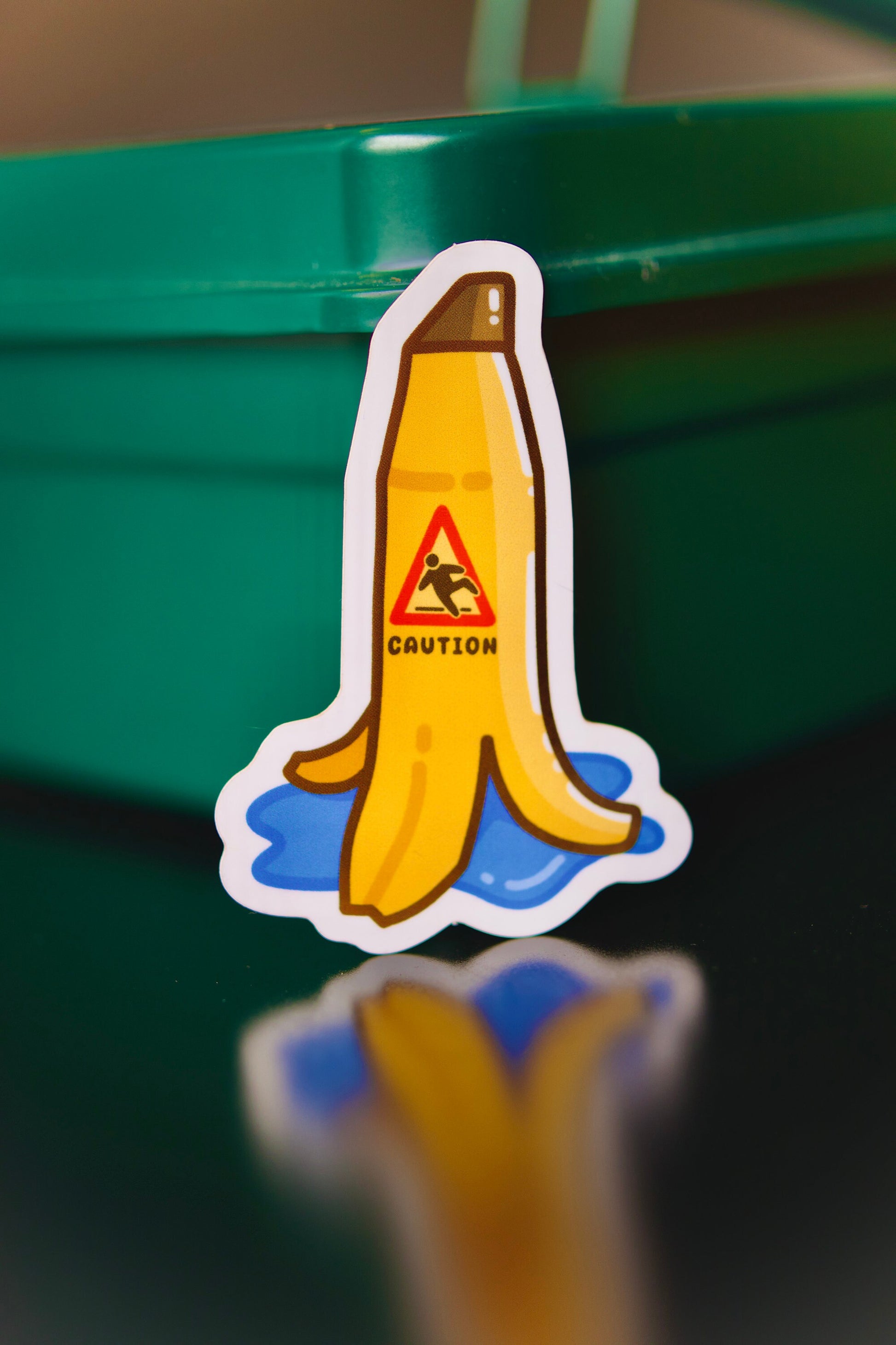 Banana Caution Sign Sticker | Banana Sticker | Caution Sign Sticker | Funny Stickers | Laptop Sticker | Waterbottle Sticker | Vinyl Sticker