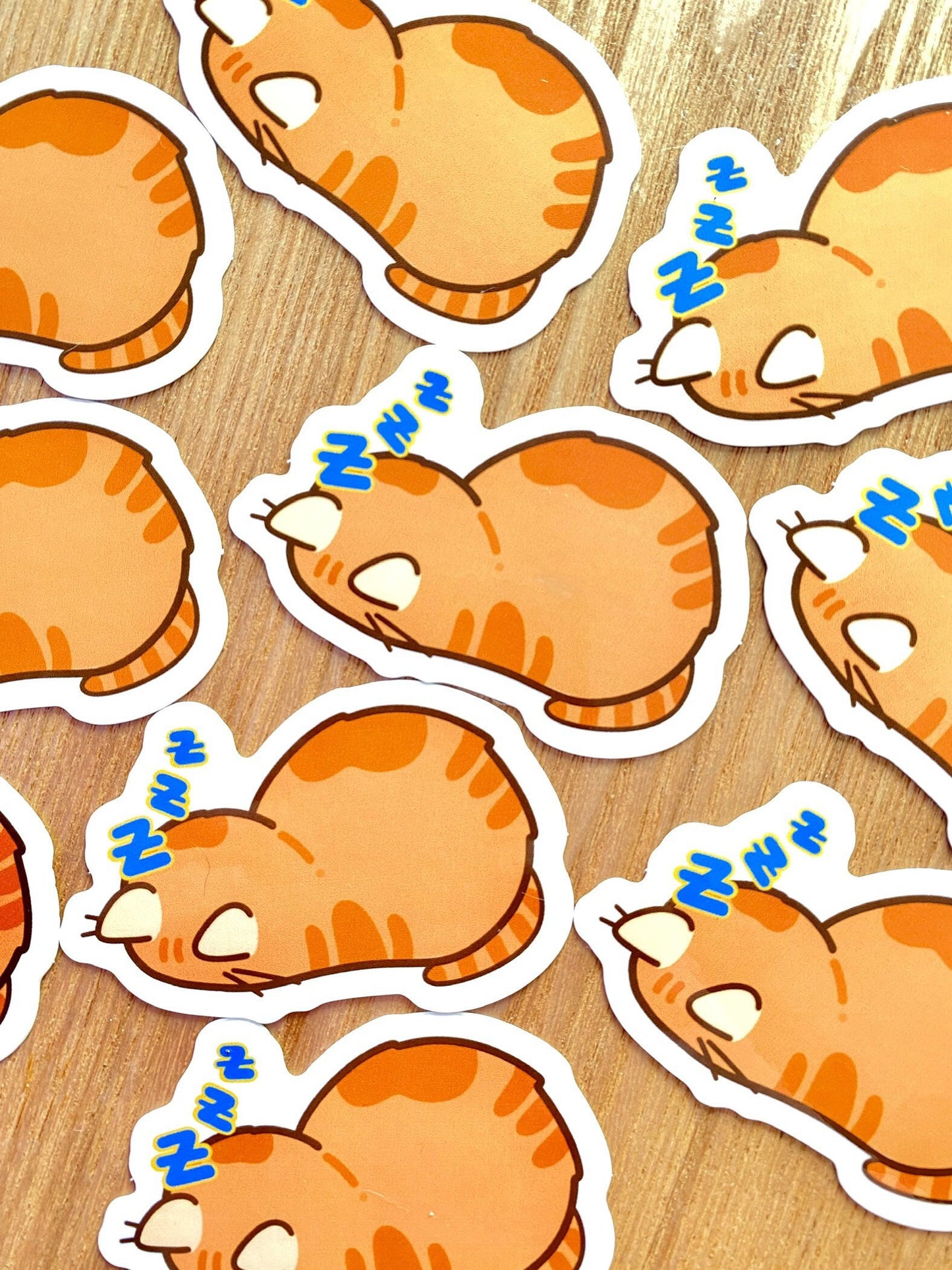 Orange Sleepy Cat Sticker | Cute Cat Sticker | Cat Loaf Sticker | Sleeping Cat Sticker | Funny Cat Stickers | Laptop Sticker | Vinyl Sticker
