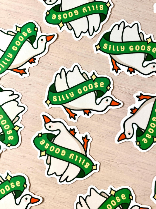 Silly Goose Sticker| Goose Stickers | Bird Sticker | Funny Animal Stickers | Laptop Sticker | Vinyl Sticker | Water bottle Sticker