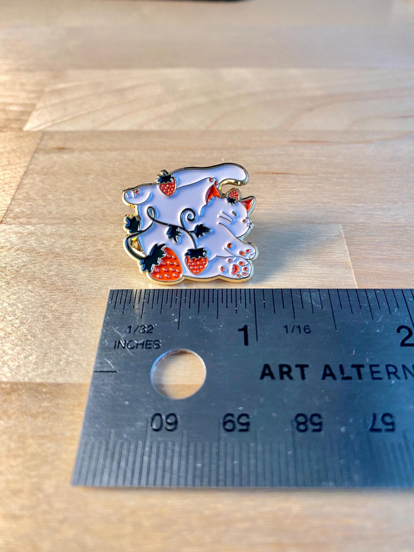 Strawberry Cat Enamel Pins | Strawberry Cat Pin | Cute Strawberry Cat | Cat Enamel Pin | Animal Enamel Pin | Strawberry Cat | Cute Cat Pin