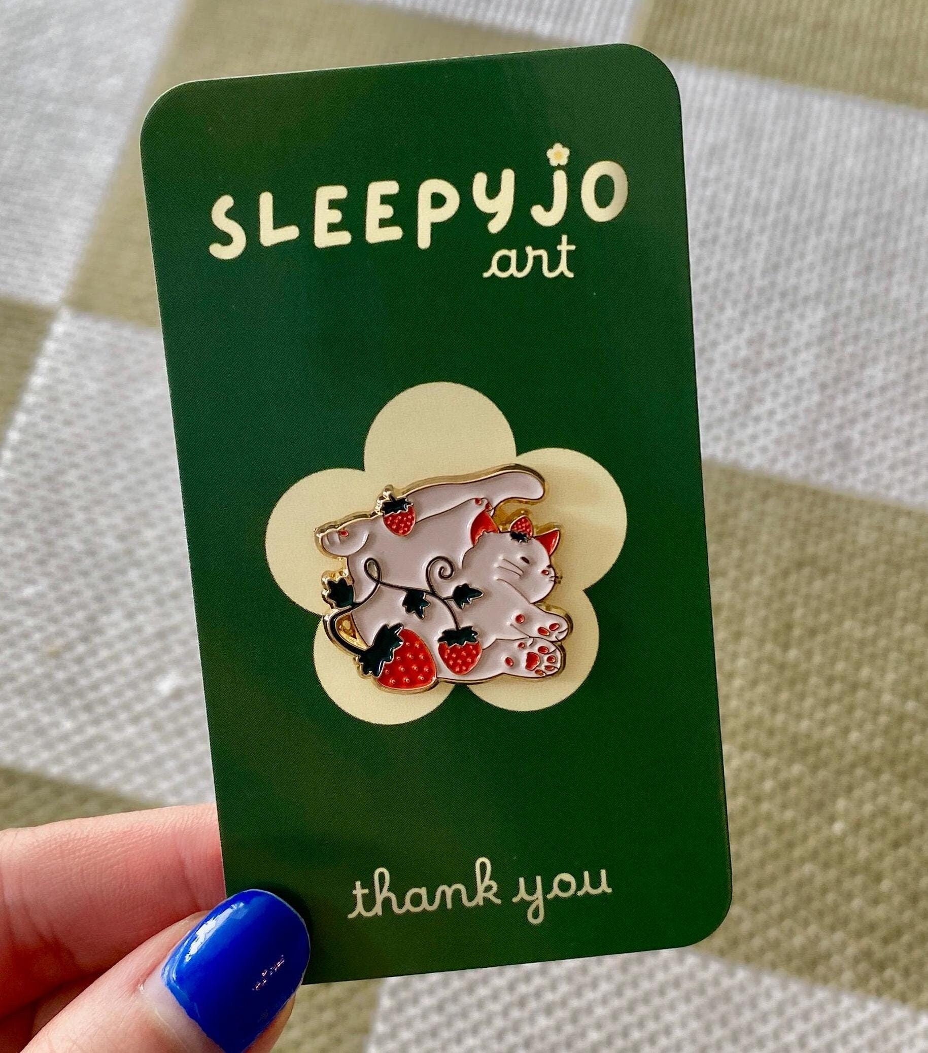 Strawberry Cat Enamel Pins | Strawberry Cat Pin | Cute Strawberry Cat | Cat Enamel Pin | Animal Enamel Pin | Strawberry Cat | Cute Cat Pin