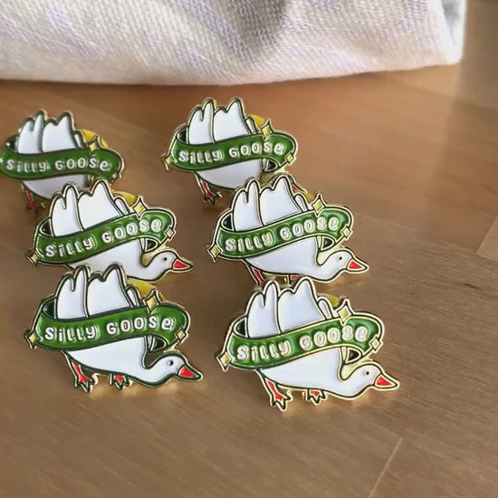 Silly Goose Enamel Pins | Silly Goose Pins | Bird Enamel Pins | Goose Enamel Pins | Cute Animal Pins | Animal Enamel Pins | Bird Pins