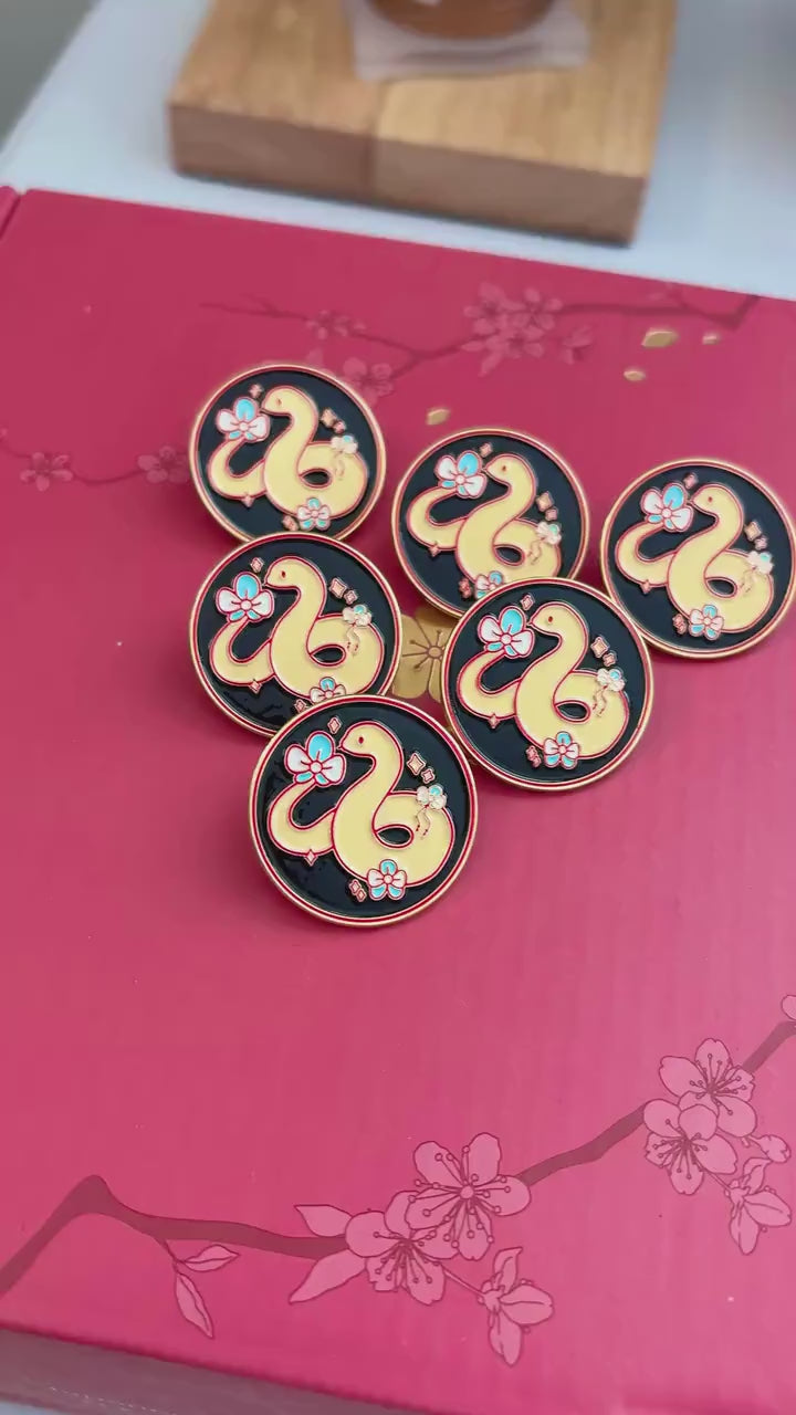 Snake zodiac enamel pin | snake zodiac pin | Chinese zodiac snake | Snake Enamel Pin | Animal Enamel Pin | Chinese zodiac | Cute snake Pin
