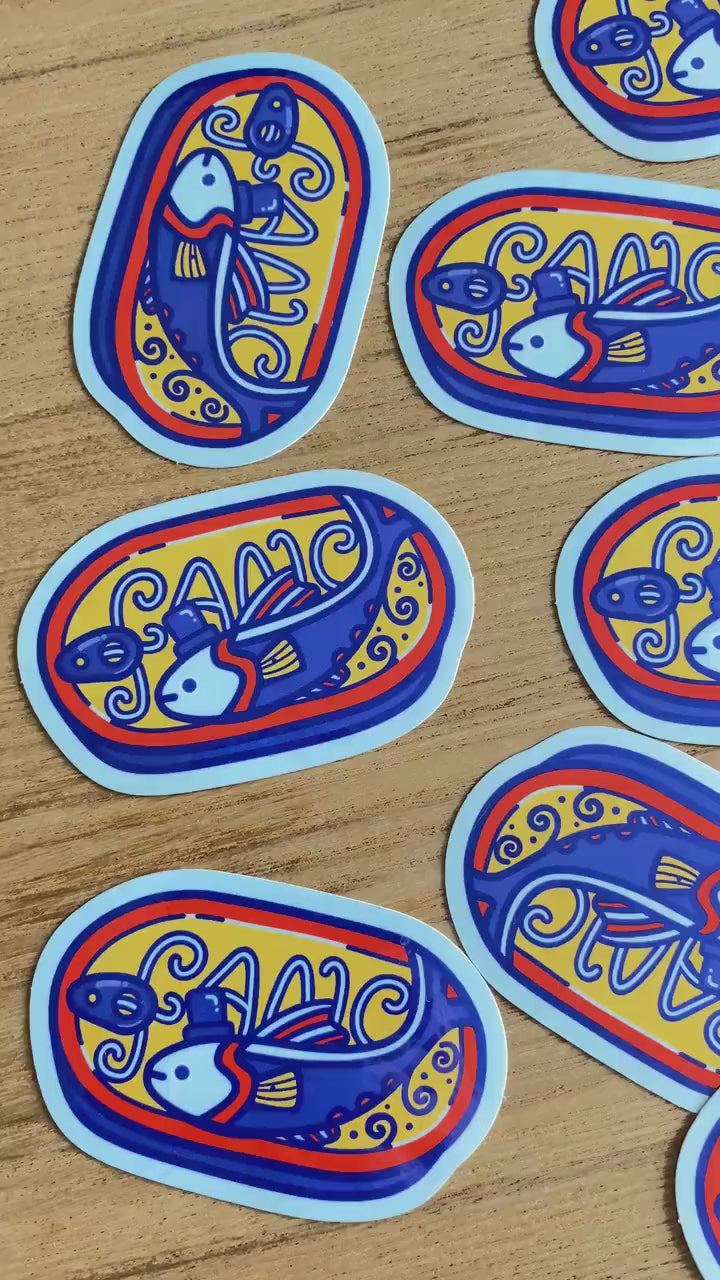 Fancy Fish Sticker | Sardine Sticker | Tinned Fish Sticker | Silly Fish Sticker | Canned Fish Sticker | Laptop Sticker | Vinyl Sticker