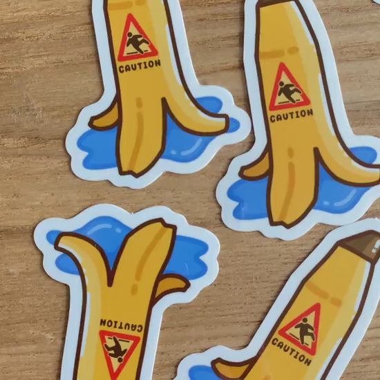 Banana Caution Sign Sticker | Banana Sticker |  Caution Sign Sticker | Funny Stickers | Laptop Sticker | Waterbottle Sticker | Vinyl Sticker