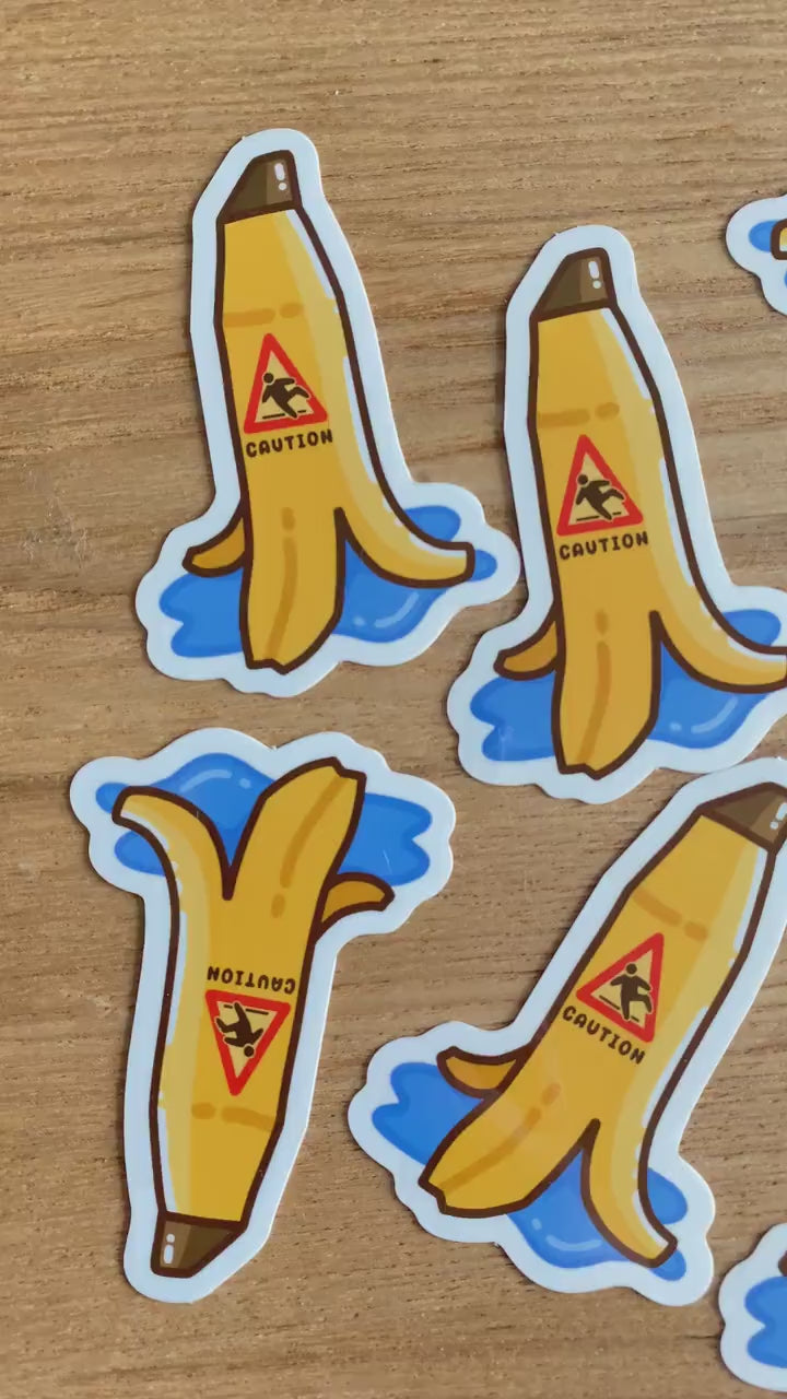 Banana Caution Sign Sticker | Banana Sticker |  Caution Sign Sticker | Funny Stickers | Laptop Sticker | Waterbottle Sticker | Vinyl Sticker
